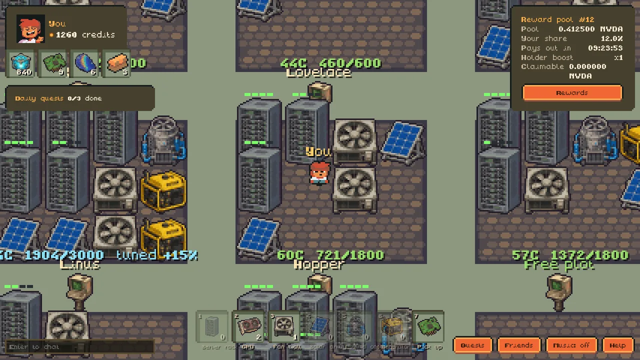 A datacenter plot packed with racks, coolers and generators